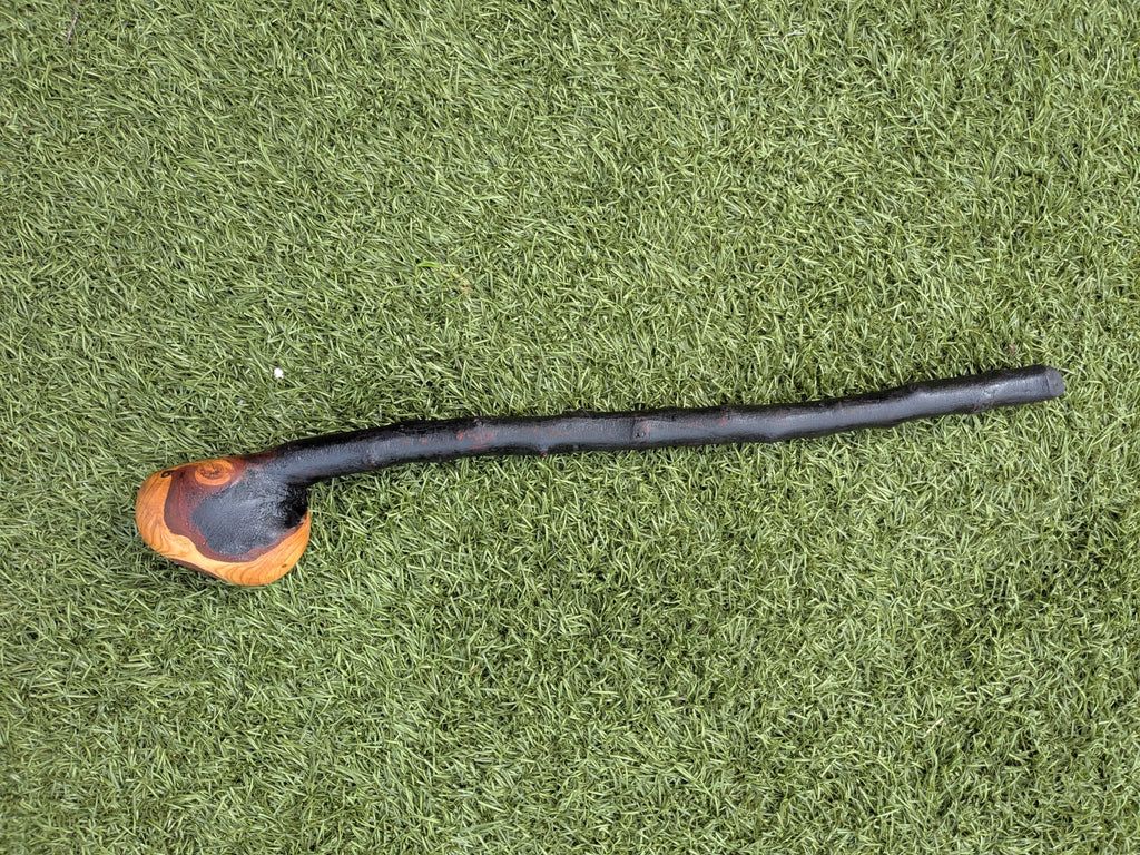 Short Blackthorn Shillelagh with Golden Harp inlay